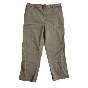 GH Bass & Co Womens Khaki‎ Chino Pants Size 14 Elastic Waist Casual